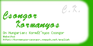 csongor kormanyos business card